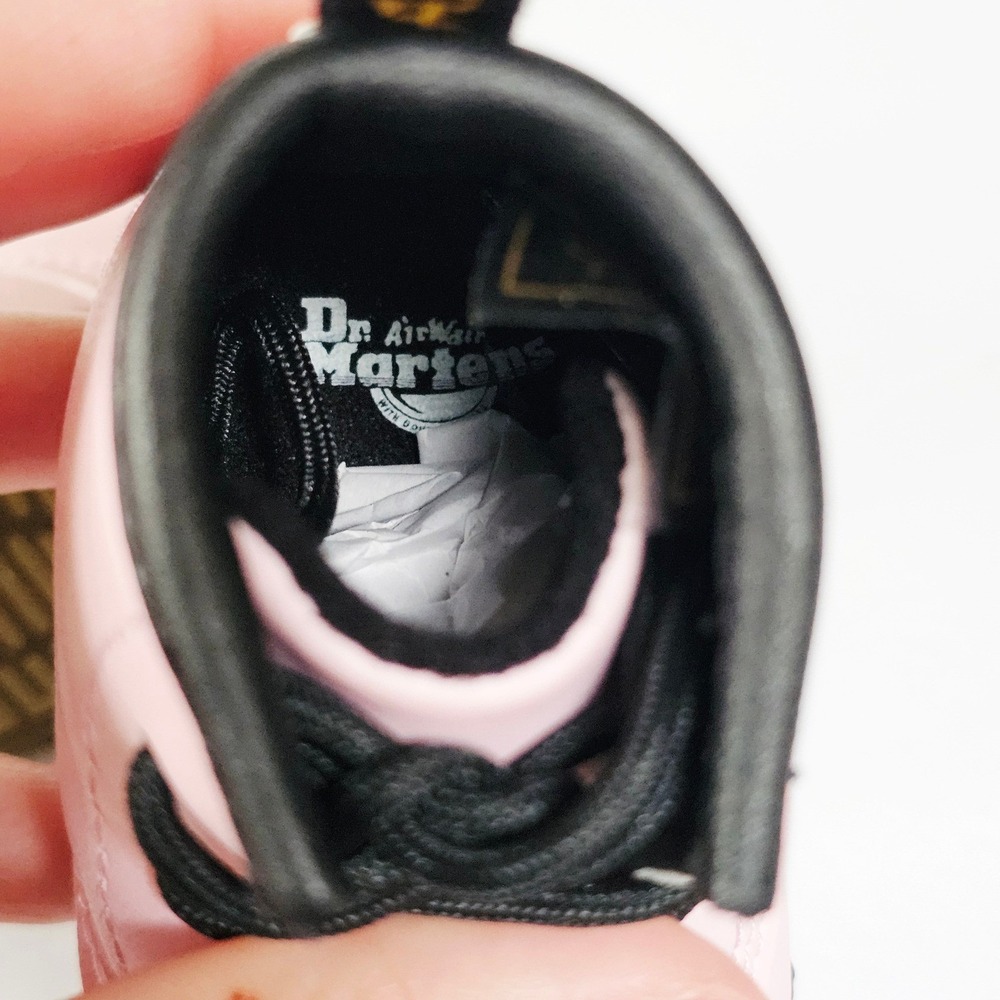 Infant Dr Martens Pink Crib Boots Soft Sole Lace Up Baby Shoes 1460 Style - Picture 11 of 12